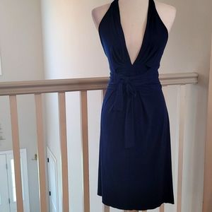 Deep V Halter midi dress